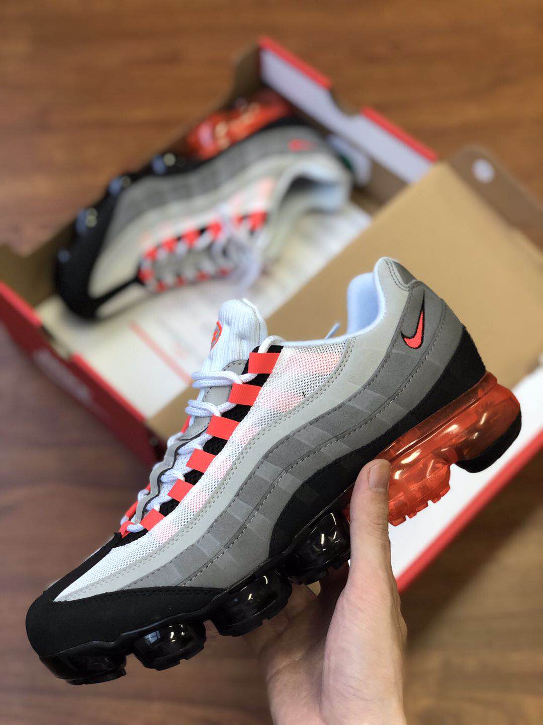 Nike Air VaporMax 95 Grey Orange Black Shoes